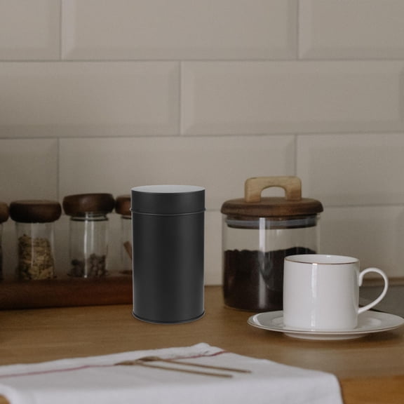 DEEPCRAFF Black Tinplate Candy Candle Jar Airtight Lid for Home and Office