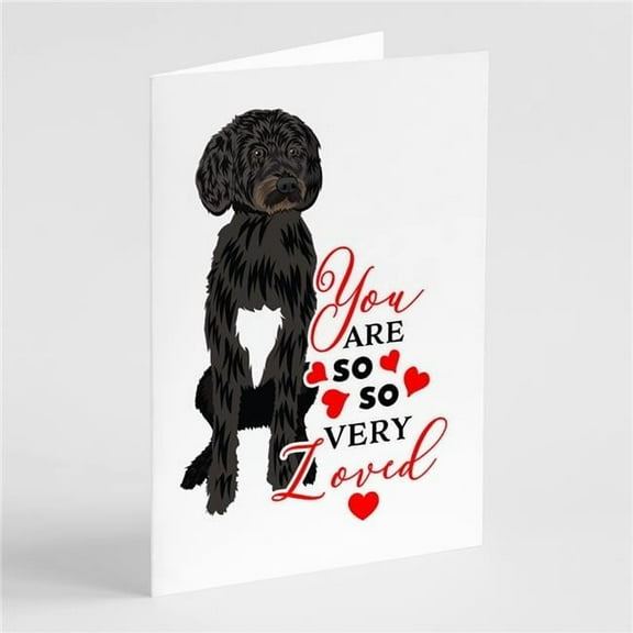 Doodle Black and White #2 so Loved Greeting Cards and Envelopes Pack of 8 7 in x 5 in