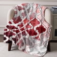 thumbnail image 3 of Throw Blanket for Couch Red Morocco Pattern Soft Fleece Flannel Blankets Cozy Lightweight Blanket for Home Sofa Living Room Abstract Graffiti Art Bed Throws 60" x 80", 3 of 9