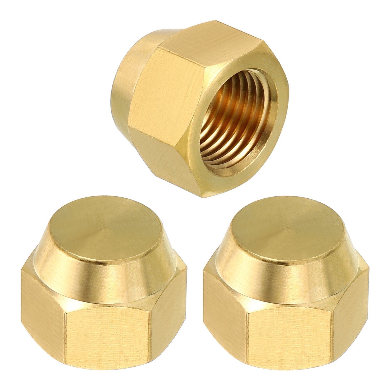 5x SAE 1/2-20 Brass Flare Caps – 45 Degree, Fits 5/16" Tube, Threaded Fitting