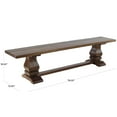 thumbnail image 4 of DecMode Mango Wood Turned Bench with Parquet Inlay, Brown, 4 of 11