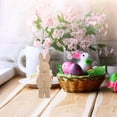 thumbnail image 3 of Raindrops Wooden Bunny Figurine Carved Statue Decorative Desktop Craft Sculpture for Home and Office, 3 of 8