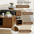 thumbnail image 4 of Pusnapku Lift Top Coffee Table, 31" Square Center Table with Sliding Door and Hidden Storage, Wood Fluted Accent Desk for Living Room, Home Office, 4 of 9