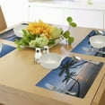 thumbnail image 4 of Ambesonne Tropical Place Mats Set of 4, Sunset Beach Thailand, Standard Size, Blue Black Pale Pink, 4 of 6