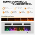 thumbnail image 4 of Sonegra Modern Fireplace TV Stand for TVs Up to 90" with Music Sync LED, 80" Entertainment Center with Electric Fireplace, TV Console with Storage Cabinets for Living Room, White, 4 of 9