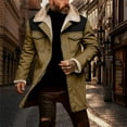 thumbnail image 4 of Atogsazn Mens Sherpa Lined Trench Coat Casual Fleece Ling Sleeve Button Jacket Winter Thick Warm Tops Brown XXXL Fashion, 4 of 9