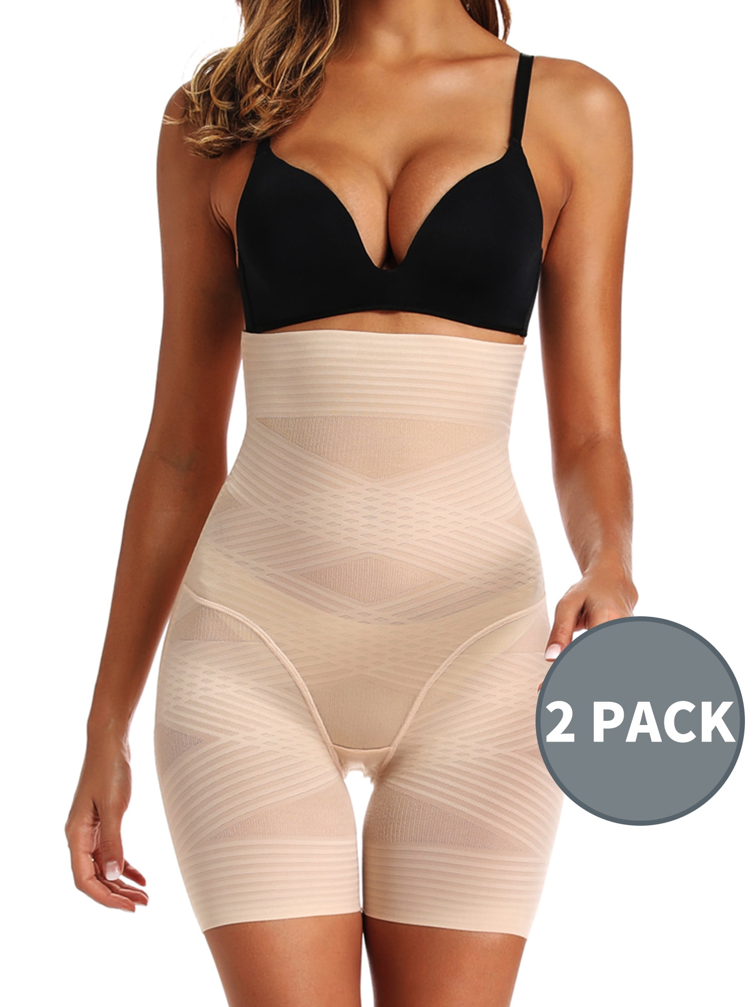 Joyshaper 2 Pack Waist Cross Compression Shapewear Shorts for Women