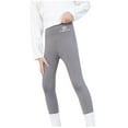 thumbnail image 2 of CYRBOKO Girls Leggings, Casual Elastic Waist Lightweight Stretch Long Bottoms Gray Size 7-8 T, 2 of 3