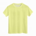 thumbnail image 4 of kpoplk Girls Graphic Tees Short Sleeve Girls Shirts Cute Tops Crew Neck Casual Basic Summer T-Shirt for Kids Teen 4-15 Years(Light Yellow,13-14 Y), 4 of 4