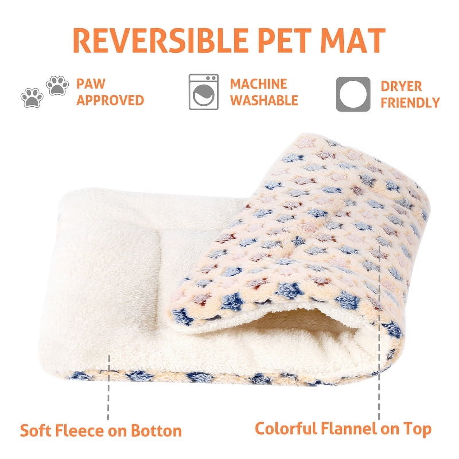 Dog Crate Mats with Cute Star Pattern Washable Pet Bed for Large Dogs Cozy Reversible Dog Crate Bed, Brown, 41*28