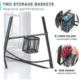 thumbnail image 7 of Reinforced Base & Triangular Structure Hammock Stand with 2 Storage Baskets, Swing Stand with 3 Hooks Fit for Most Hanging Chair for Oudoor&Indoor (Stand Only) (Black), 7 of 7