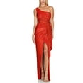 thumbnail image 2 of Swuxness Women Sleeveless Formal Maxi Dresses, Women Maxi Evening Gown, Women's Solid Color Stylish Sequin Slim Slit Long Formal Evening Gown Red, XL, 2 of 4