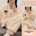 thumbnail image 4 of Winter Flannel Fleece-lined Sleepwear Women‘s Long Sleeve Warm Thickened Pyjamas Home Clothes Explosion Model Jacket tzw, 4 of 6