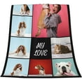 thumbnail image 3 of Personalised Blanket - Custom Blanket with Photos Text.Custom Blanket with 1-9 Photo Collages,Flannel Blankets for Mothers Day Customized Gifts For Mom, 125×100cm, 3 of 6