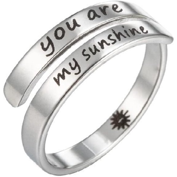 Stainless Steel Christian Cross Engraved Love Faith Hope Blessed Ring Polished Opening Adjustable Letter Religious Ring for Women Men Birthday Jewelry Gift