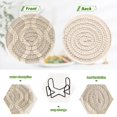 thumbnail image 4 of Yayeee 6 PCS Drink Coasters with Holder Set Woven Absorbent Round Tabletop Hot Pad, Light Gray Pattern, 4 of 7
