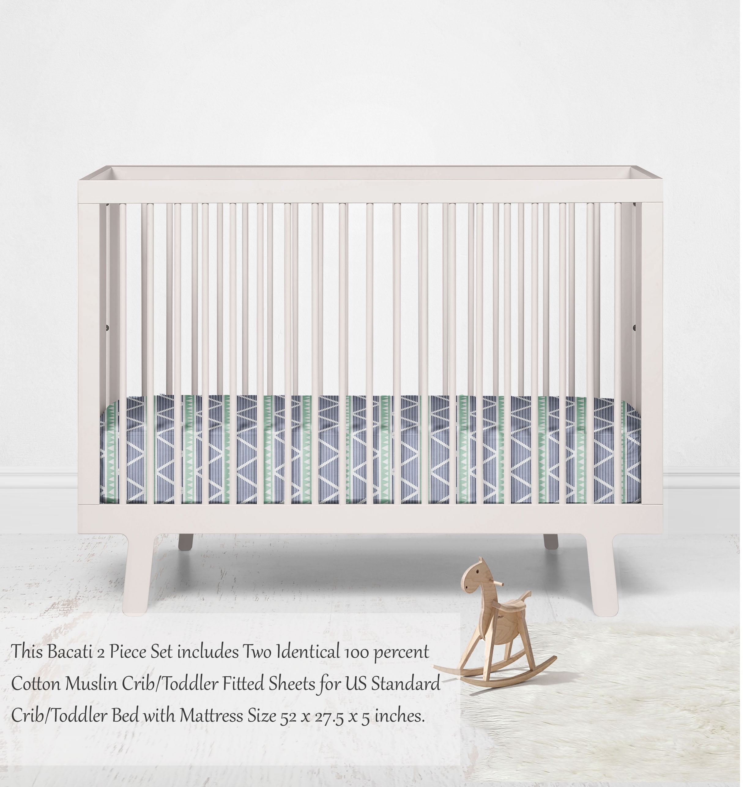 Bacati Emma Aztec Fitted Crib Sheets 2 ct Package