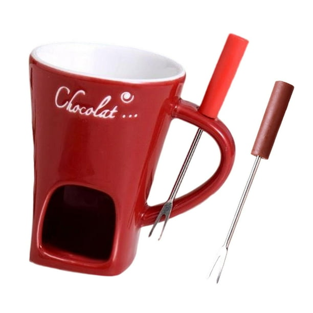 Taza para fondue de chocolate, calentador de fondue, olla para fundir chocolate, olla caliente para dulces de chocolate Rojo