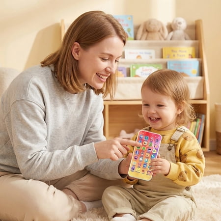 【leleyu】Kids First Phone Toy (Ages 1-6) | Screen-Free with 28 Keys Music Stories & Pretend Call | Montessori Early Learning Toy