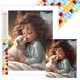 thumbnail image 1 of Con Cuentas Cuadradas 5D DIY Serie Personajes Mascota Y Niña Arte 45x55cm, 1 of 9
