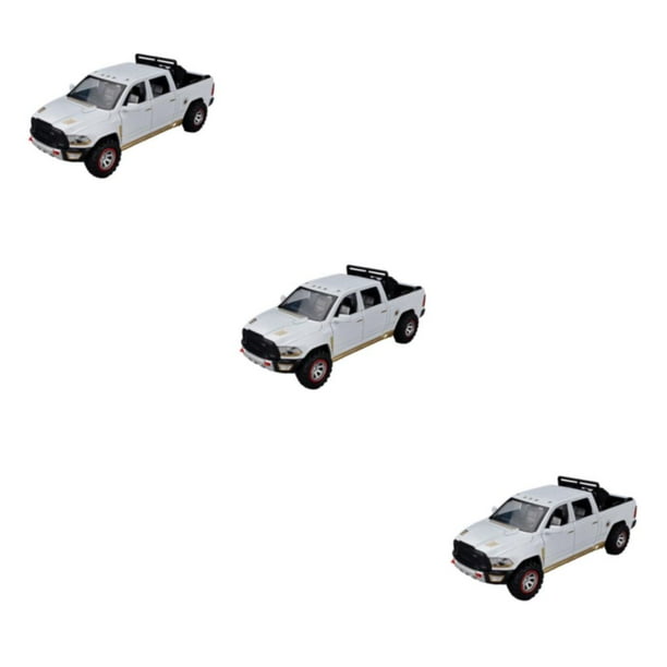 Vogacara 2 uds aleación Ram Pickup modelo de coche-pintura de protección ambiental mano de obra juguete de sonido aleación de alta blanco Type1 NO1
