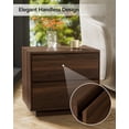thumbnail image 5 of EYYTHUNG Farmhouse Nightstand with 2 Drawers, 21.6" Large Wooden Bedside Table with Storage Drawers, Modern Bedside End Table, Brown, 5 of 6