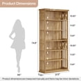 thumbnail image 4 of Finmind 6-Tier Bookshelf, 75-Inch Tall Wood Bookcase, Large Freestanding Display Shelves for Home Office, Natural Brown, 4 of 7
