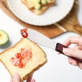 thumbnail image 6 of NANDIYNZHI Stainless Steel Straight Edge Wide Butter Spreader Sandwich Cream Cheese Condiment Knives Kitchen Tools, Wood Handle, 6 of 8