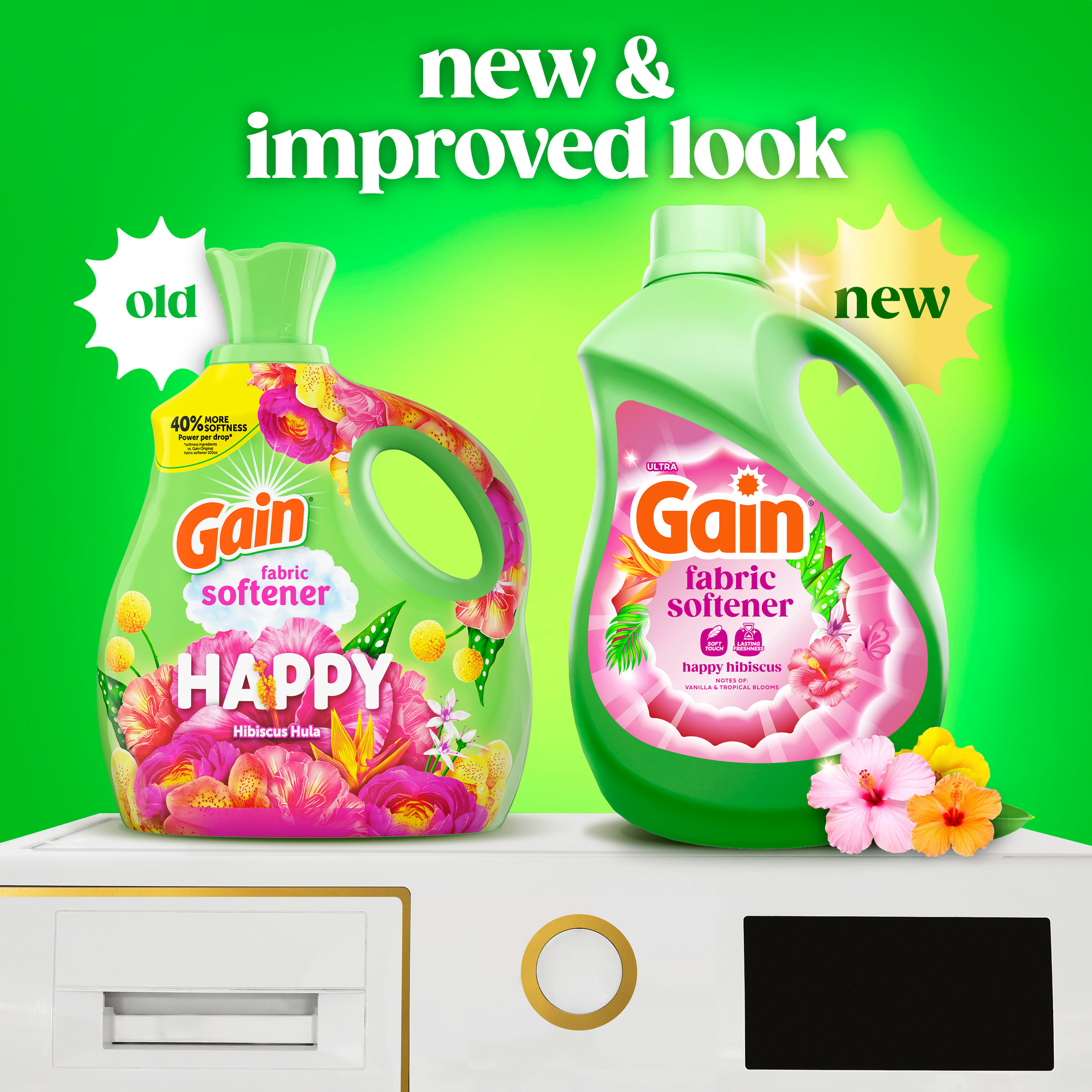 Gain Liquid Fabric Softener, Happy Hibiscus Scent, 100 fl oz photo 2