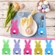 thumbnail image 1 of Fiudx Portacubiertos de Pascua, Diseño de Cola de Algodón, Fácil de Colocar, Decoración de Mesa para Fiestas, Complemento para Cenas Festivas, Juego de 4 Bolsas, 1 of 7