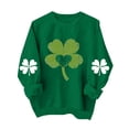 thumbnail image 2 of St Patricks Day Sweatshirts Women Crewneck Irish Shamrock Graphic Hoodless Sweatshirt Womens Casual Round Neck Loose Fits Lightweight Comfy Sweatshirt, 2 of 5
