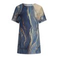 thumbnail image 4 of Puntoco Mujer Suelta Casual Manga Corta Cuello Redondo Estampado Blusa Casual Camiseta Túnica tops Puntoco Puntoco-5138, 4 of 6
