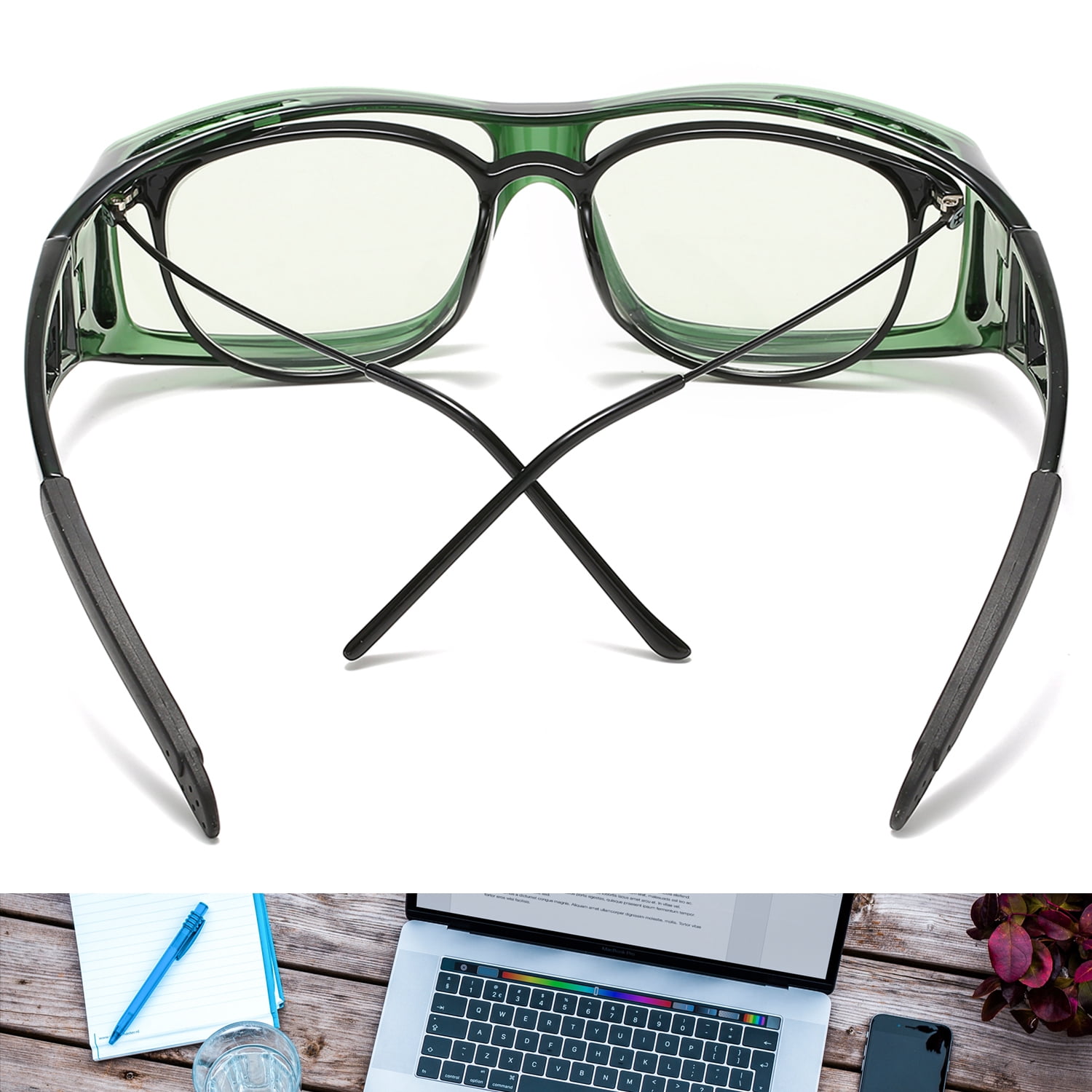 LVIOE Fit Over Blue Light Blocking Glasses and Computer Eyewear- Wear Over Prescription Glasses/ Reading Glasses/ RX Glasses