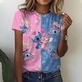 thumbnail image 2 of Nueva camiseta estampada de Disney Lilo & Stitch para mujer, camiseta de verano con cuello redondo, ropa de diseño informal de moda para mujer, 2 of 5