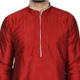 thumbnail image 4 of SKAVIJ Men's Kurta Pajama Set Art Silk Ethnic Wear Dress Red S, 4 of 6