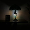 thumbnail image 6 of Tiffany Table Lamp Green Brown Stained Glass Shade Base LED Bulbs Included for Living Room Bedroom Bedside16"W*16"D*24"H, 6 of 7