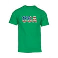 thumbnail image 1 of Mens USA Flag Font Short-Sleeve T-Shirt - Green - Small, 1 of 1