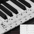 thumbnail image 1 of Piano Keyboard Stickers - 88/61/54/49/37 Keys, 52 White and 36 Black Note Labels Stickers Full Set, Transparent and Removable, Interesting Piano Guide for Kids and Beginners, Black and White, 1 of 6