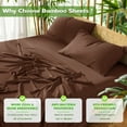 thumbnail image 2 of Sonoro Kate Luxury Bamboo Bed Sheet Set - Deep Pockets - 3 Piece, Twin, Brown, 2 of 6