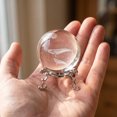 thumbnail image 3 of Unique Bargains Crystal Ball Figurine 3D Glass Paperweight with Base Clear Style L, 3 of 7