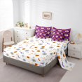 thumbnail image 5 of Feelyou Cute Pumpkin Twin Bedding, Cartoon Witch Cat Bedding Comforter Set, Purple Orange, Halloween Reversible, 7pcs, 5 of 7