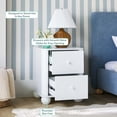thumbnail image 6 of Modern Wood Kids 2 Drawer Nightstand with Round Feet - White, 6 of 9