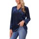 thumbnail image 4 of INSPIRAR CHIC Blusa de Mujer de Terciopelo Brillante con Cuello en V de Manga Larga Blusa Tunic Metálica Suelta para Fiesta Brillante Talla M Azul Oscuro, 4 of 6
