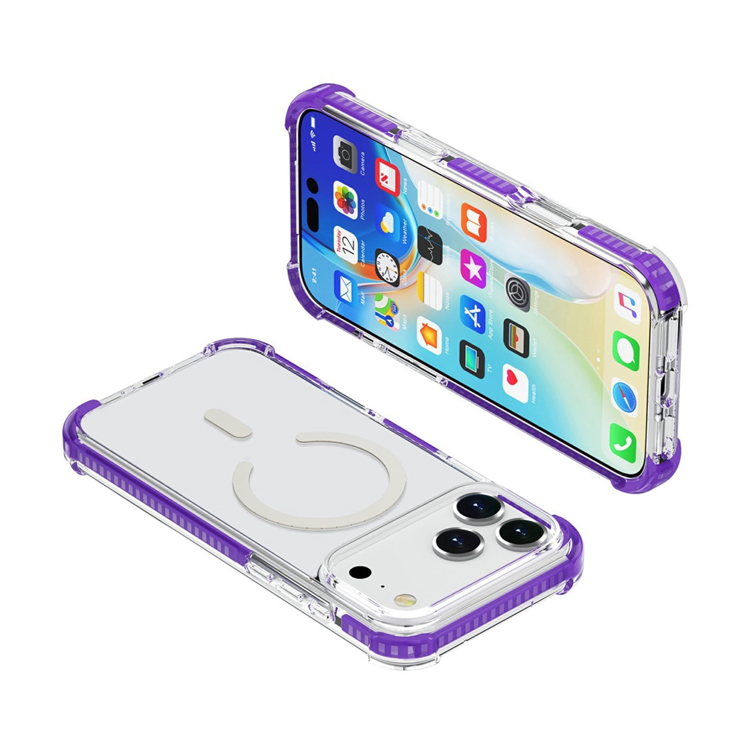 Flexible TPU Mesh Protective Case for iPhone 17 Pro Max - Purple
