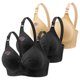 thumbnail image 1 of Puntoco Sujetadores para mujer sin aros de encaje con flores fruncidas para mujer, ropa interior de uso diario de talla grande sin aros, 1 of 4