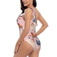 thumbnail image 4 of Picia Funny Chicken Pattern Women's One Piece Swimsuits,One Shoulder Swimwear Asymmetric ,Ruffle Monokinis Bathing Suits,High Waisted Flattering Bathing Suits-Large, 4 of 8