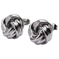 thumbnail image 1 of Aretes para Mujer de Nudo tipo Broqueles LuckyLy, Acero Inoxidable con Baño Oro 18k, Oro Rosa 18k o Plata, Modelo Knot plateado UNITALLA, 1 of 8