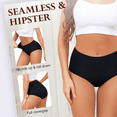 thumbnail image 4 of Aijolen Women's Seamless High Waist Underwear Full Coverage Briefs No Show Ladies Panties Ice Silk 6 Pack(XXL,Black), 4 of 8