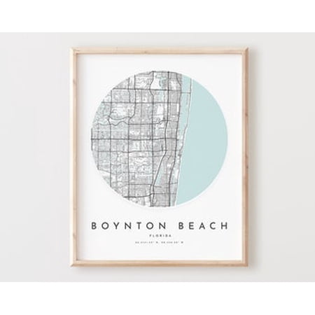 POSTER Boynton Beach Map Print, Boynton Beach Map Poster City Wall Art, Fl Road Map, Florida Print Street Map Decor UNFRAMED, 24x36