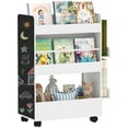 thumbnail image 1 of Qaba Bibliothèque pour Enfants, Bibliothèque pour Enfants avec Roues, Tableau Noir, pour 3-8 Ans, 1 of 10
